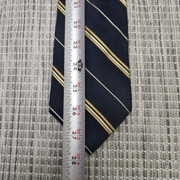 Wilke-Rodriguez Neck Tie 100% Imported Silk Mens Black Gold Formal Wedding Prom - Picture 11 of 12